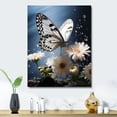 thumbnail image 2 of Designart "Pearl Butterfly Likeness Lively" Animals Butterfly Metal Art Living Room, 2 of 5