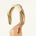 thumbnail image 5 of Unique Bargains Knotted Headband Top Knot Headband for Women Fashion Elastic Wide Hair Hoop Beige Brown, 5 of 6