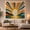 Bright Yellow Sun, variant on Tropical Sunset Above Teal Ocean Waves, Nostalgic Retro for Beach Lovers, Sunlit Coastal Wall Art, Housewarming Gift, Tapestry Wall Hanging for Bedroom and Living Room