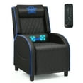 thumbnail image 1 of Gymax Massage Gaming Recliner Chair Leather Single Sofa Home Theater Seat Blue, 1 of 10