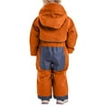thumbnail image 4 of Maqroz Boys Girls Snowsuit Waterproof Jumpsuit Thermal One Piece Snow Suit for Kids Winter Ski Suit Coveralls Toddler Teen Snowsuit Winter Youth Insulated Coveralls with Hood, Sizes 1-15, Orange, 4 of 7