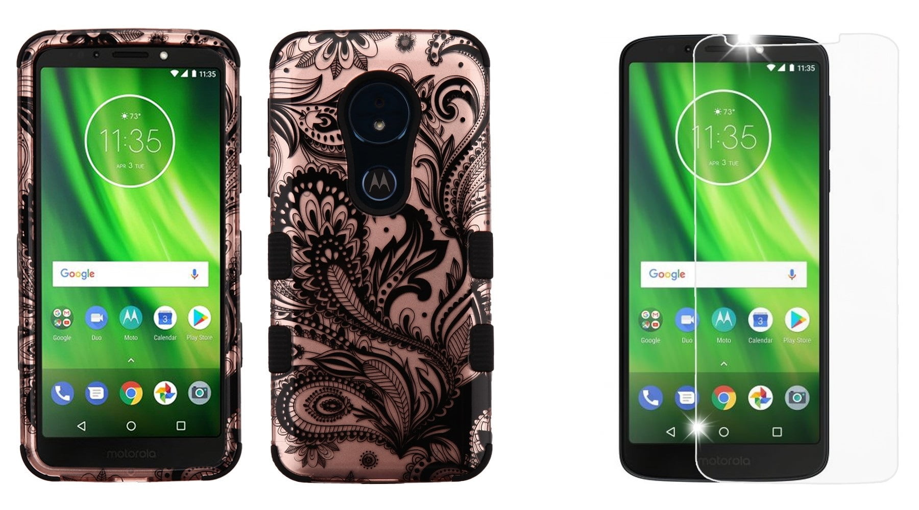 E5 Phone Screen Protector Huancement 25 PCS 9H 5D Full Glue Full Screen Tempered Glass Film for Motorola Moto G6 Play