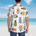 thumbnail image 6 of Balery Colorful Insects Print Men's Hawaiian Shirts Short Sleeve Beach Shirt Relaxed Fit Vacation Button Down Shirts-3X-Large, 6 of 9