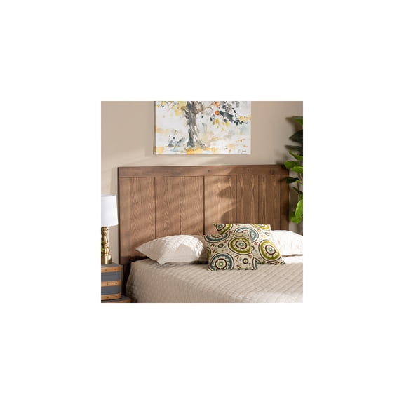 King Headboard Wood Ash Walnut Finish Modern Bedroom Furniture