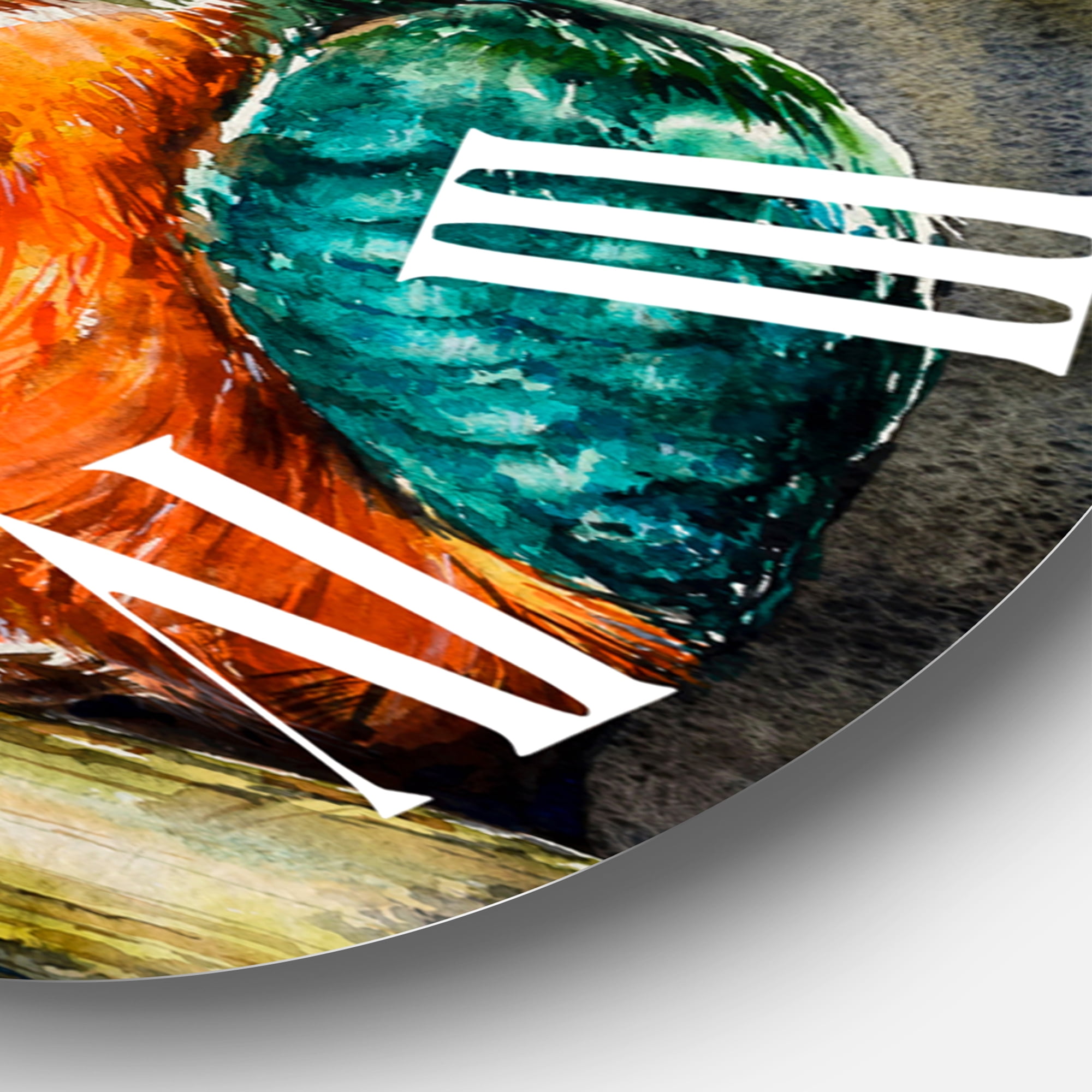 Designart 'Common Kingfisher Eating A Small Fish' Traditional Wall Clock