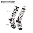 thumbnail image 2 of Knee High Socks for Women Men Athletic - black white graphics Thigh-High Black Sole Comfort Breathable Long Socks for Casual Travel Running, 2 of 7