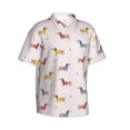 thumbnail image 2 of Daiia Dachshund Dog Puppy Hawaiian Shirt for Men Gentle Cotton Regular Short Sleeve Casual-X-Large, 2 of 9