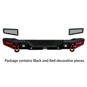 Vijay Compatible with 2021-2022-2023-2024-2025 Bronco Front and Rear Bumper Textured Black Steel with Lights and D-rings