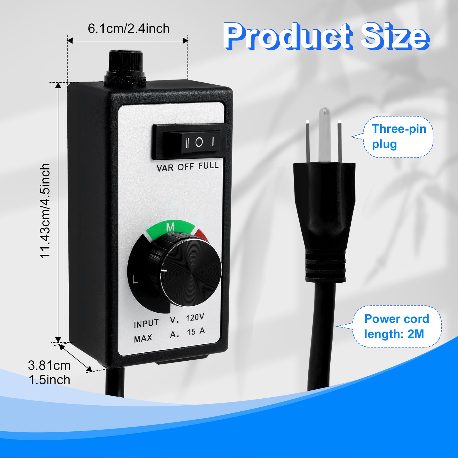 Router Fan Speed Controller Variable Speed Controller For Fans & Tools   120V Inline Duct Fan Speed Adjuster For Greenhouse, Woodworking Ac Motor  Speed Controller