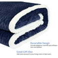 thumbnail image 4 of Catalonia Sherpa Throws Fluffy Fuzzy Fleece Blanket 50”x60” for Adults Children, Super Soft Comfy Plush for Sofa Couch Bed Reversible All Season, Dark Blue, 4 of 7