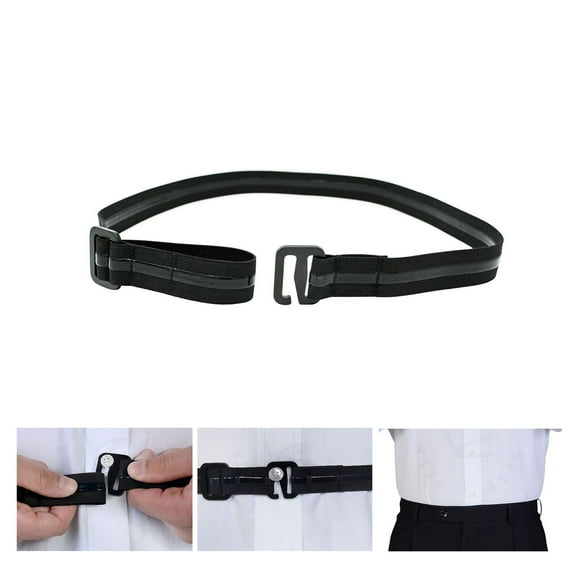 Shirt Stay Belt for Men Secure Lock Adjustable Elastic Holder Keeps Dress Shirts All Day