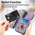 thumbnail image 3 of Asuwish Phone Case for Samsung Galaxy S25 Plus S25+ 5G Wallet Cell Cover with Tempered Glass Screen Protector Slim Lanyard Wrist Strap RFID Ring Stand Credit Card Holder Slot S25Plus 25S 25+ Purple, 3 of 10