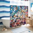 thumbnail image 5 of No Hook Shower Curtain, Colorful Stone Shower Curtains for Bathroom with See Through Top Window, Rainbow Abstract Oil Painting Brushwork Waterproof & Washable Bath Curtain 60"x72", 5 of 9