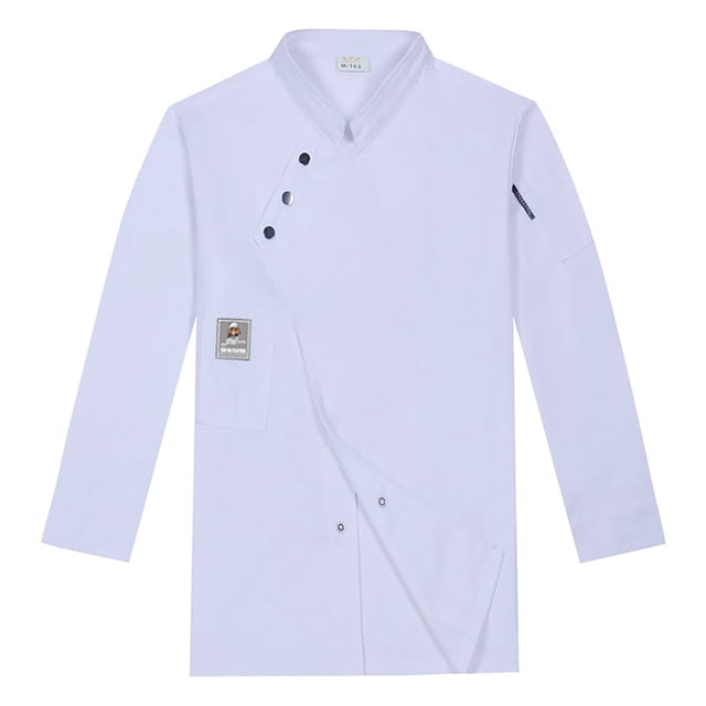 Unisex Men's Long Sleeve Chef Coat Jacket Women Kitchen Restaurant Cooking Work Chef Shirt Tops Light Zippe Mens Smock Bright Cardigan Sweater Band Small Sweater Long Cardigans with Hood Mens