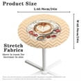 thumbnail image 6 of SEANATIVE Cocktail Table Covers Elastic Fitted Decorative Round Tablecloth 24 x 24 Inch Round Table Topper Cap Stain-resistant Table Decorations for Indoor Outdoor Use, Latte Coffee Print Beige, 6 of 7