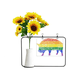 thumbnail image 1 of Rainbow Gay Lesbian cerdo pintura Tarjeta de bendición de jarrón de girasol artificial, 1 of 3