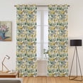 thumbnail image 2 of Vintage Flowers Kitchen Curtains Window Panels, Spring Yellow Green Floral Country Leaves Birds Insulated Window Treatment Curtain, Grommet Curtains for Bedroom/Living Room, 2 Piece 42"Wx84"L, 2 of 8