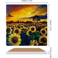 thumbnail image 4 of SKYSONIC Oil Painting Sunflower Field Printed Square Ceramic Coaster for Drinks with Cork Base for Coffee Cups Place Mats for Home Decor Set of 6 Pieces, 4 of 4