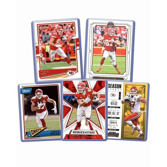Travis Kelce Cards (5) ASSORTED NFL Football Trading Cards - Perfect for any collector or gift