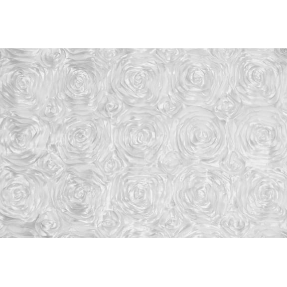 WHITE Satin Rosette Fabric by the Yard