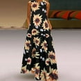 thumbnail image 2 of SNOWSONG Maxi Dresses for Women, Womens Maxi Sleeveless Vintage V Neck Dress Sunflower Plus Size Dress, Boho Dress, Flowy Dresses for Women, Long Dresses 1PC Dress Black XL, 2 of 7