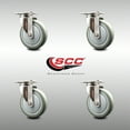 thumbnail image 2 of 5 Inch 316SS Gray Polyurethane Wheel Swivel Top Plate Caster Set Service Caster, 2 of 2