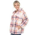 thumbnail image 2 of White Mark Women's Plaid Sherpa Shacket Jacket, 2 of 5