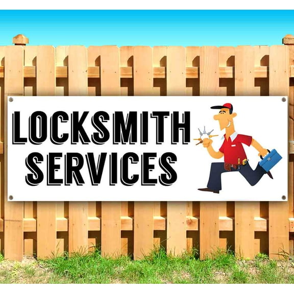 Locksmith Services 13 oz Vinyl Banner With Metal Grommets