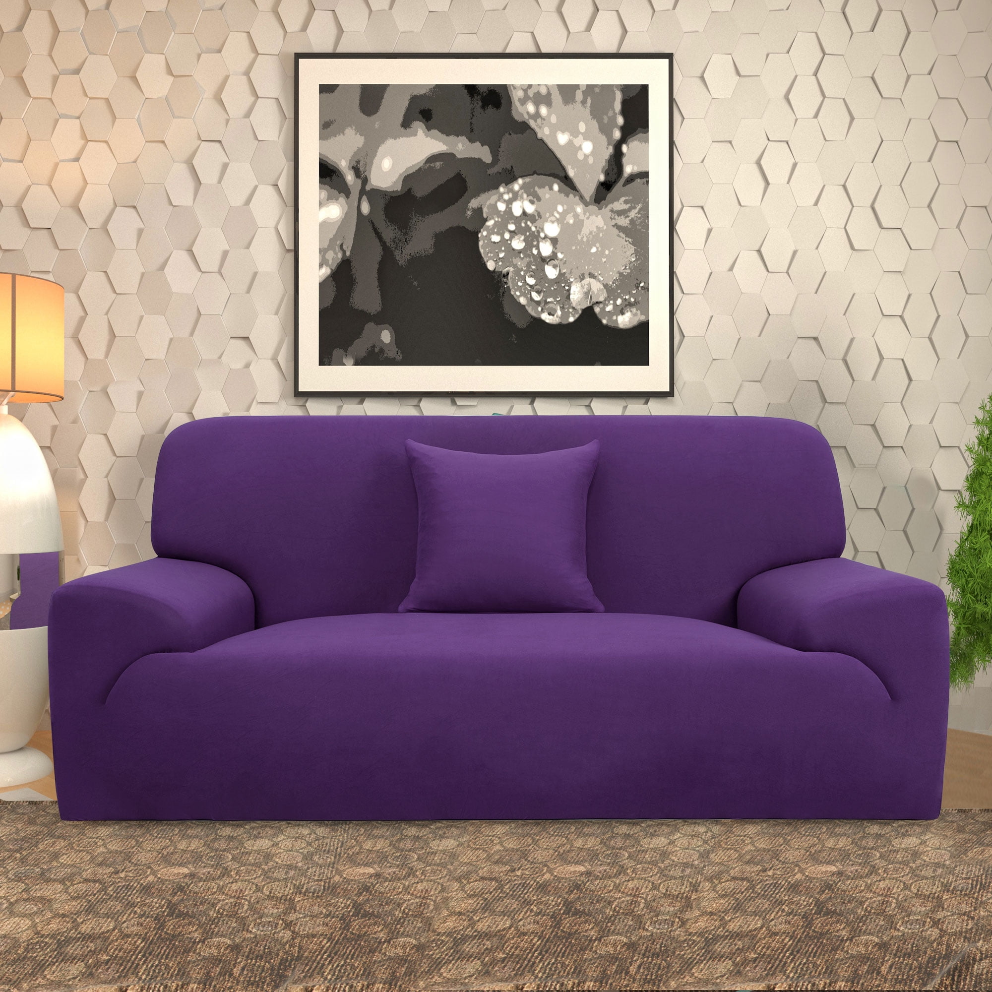 SOFA / LOVESEAT / CHAIR  /RECLINER PRICED OK JERSEY STRETCH PURPLE SLIPCOVERS 