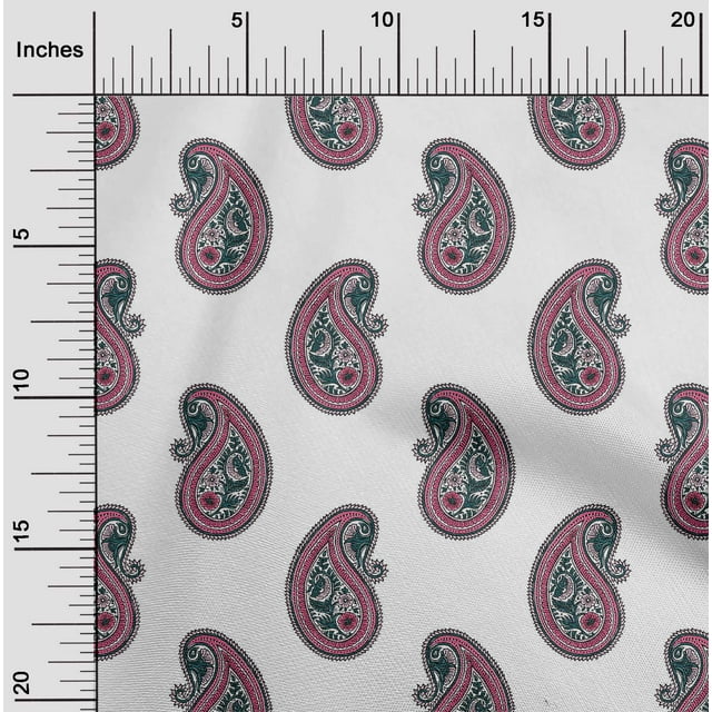 oneOone Tissu en Jersey de Viscose Motif Cachemire Imprimé 60 Pouces de Large