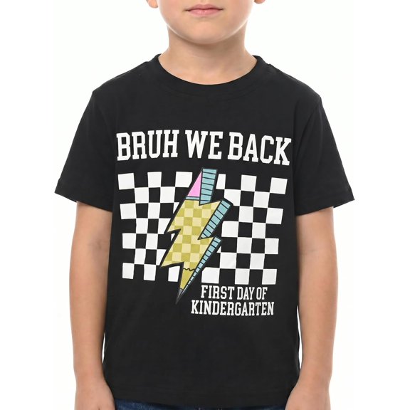 Boys Kindergarten Vibes Only Back to School T Shirt Boys Kids T-Shirt, 180gsm, 100% Cotton