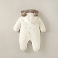 thumbnail image 6 of FYDUU Cute Baby Boys Snowsuit Winter Coat Hooded Romper Jumpsuit Outedwear With Ears Warm Thickened Padded One Piece Puffer Jacket Toddler Vintage Outfit, 6 of 9
