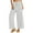 White, variant on Jacenvly Womens Stretch Denim Capris Leggings Misses Casual Solid High Waist Loose Pocket Straight Buttons Long Pants