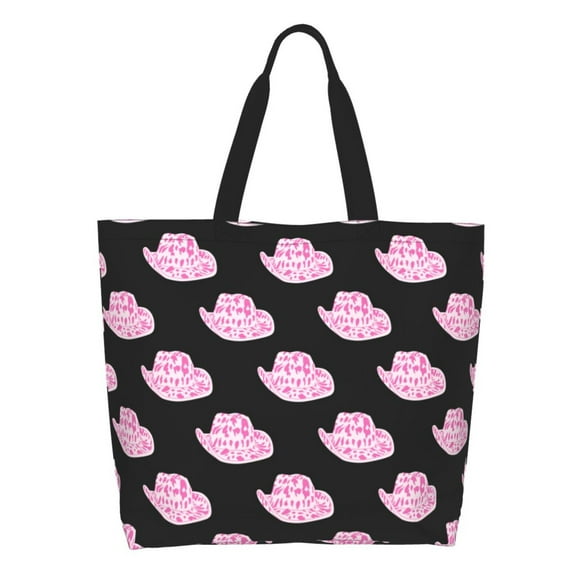 Disketp Cowboy Hat Bolsa Tote Estampada para Mujer, Bolso de Hombro y de Mano para Compras y Viajes