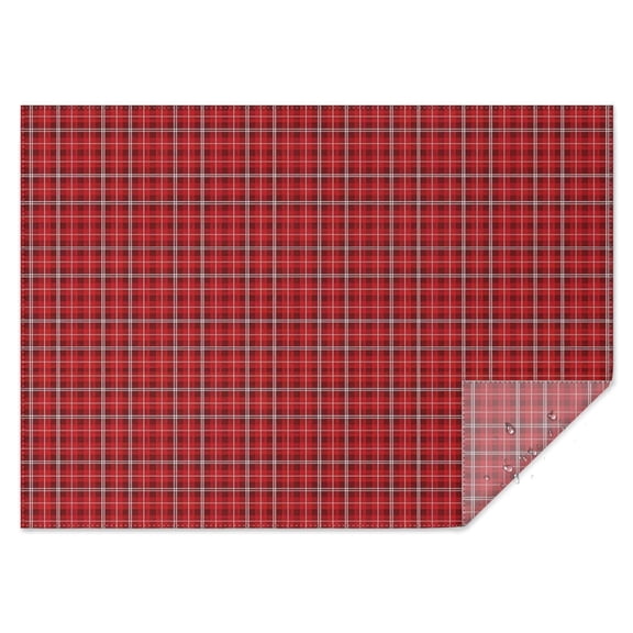 Red Christmas Plaid Pattern Rectangle Tablecloth 60"x84",Waterproof Polyester Rectangle Table Cloth, Wipeable Spillproof Polyester Tablecloth for Dining, Camping, Indoor and Outdoor