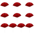 thumbnail image 1 of KAKOWELY 1 juego de 10 adornos decorativos para tartas de cumpleaños con forma de abanico (rojos), 1 of 4