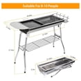 thumbnail image 4 of Portable Charcoal Grill, Folding BBQ Grill Stainless Steel - Large 38.98in Outdoor Camping Smoker w/ Spice Plate & Holder, 4 of 6