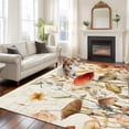 thumbnail image 2 of Large Area Rugs for Living Room Bedroom, Vintage Floral 8'x10' Rug Washable Carpet Runner Indoor Outdoor, Spring Flowers Eucalyptus Leaves Mushrooms Non Slip Floor Mats Rug for Kitchen, Patio, 2 of 8