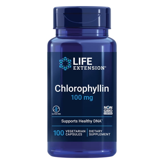 Life Extension Chlorophyllin, antioxidant & DNA health support, gluten-free, non-GMO, vegetarian, 100 vegetarian capsules