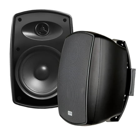 6.5" 2-Way Outdoor Patio Speaker Pair 150W, 8 Ohms w/ Optional 70V Transformer Built-In, IP54 Rated, Black AP650