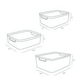 Curver Jute 3Piece Plastic Storage Basket Set, Grey Flannel