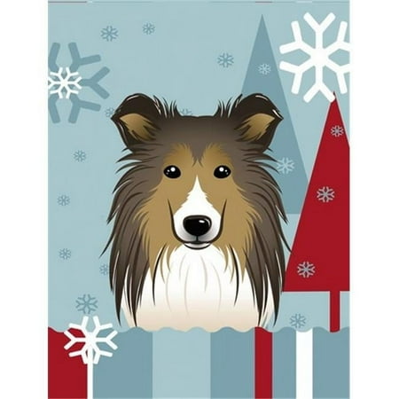 Winter Holiday Sheltie Garden Flag