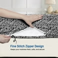 thumbnail image 3 of 1-Piece Fitted Sheet Zippered Closure for Twin-XL Size (39" x 80") , 400 Thread Count, 100% Egyptian Cotton, 15" Deep Pocket, Zebra Print Pattern, 3 of 6
