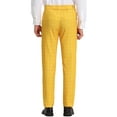 thumbnail image 3 of INSPIRE CHIC Men's Dress Plaid Printed Business Checked Pants 32 Yellow, 3 of 7