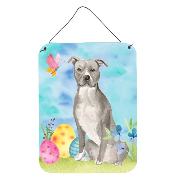 Staffordshire Bull Terrier Easter Wall or Door Hanging Prints