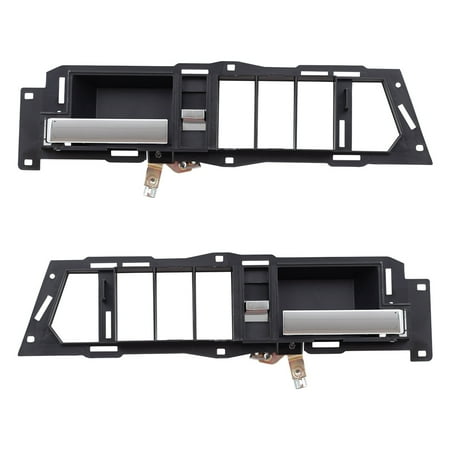 Door Handle Base Pair Set Front Inside Door Handles Black Base w/ Chrome Levers Replacement for GMC Chevrolet Pickup Truck SUV 22086873 22086874 ()