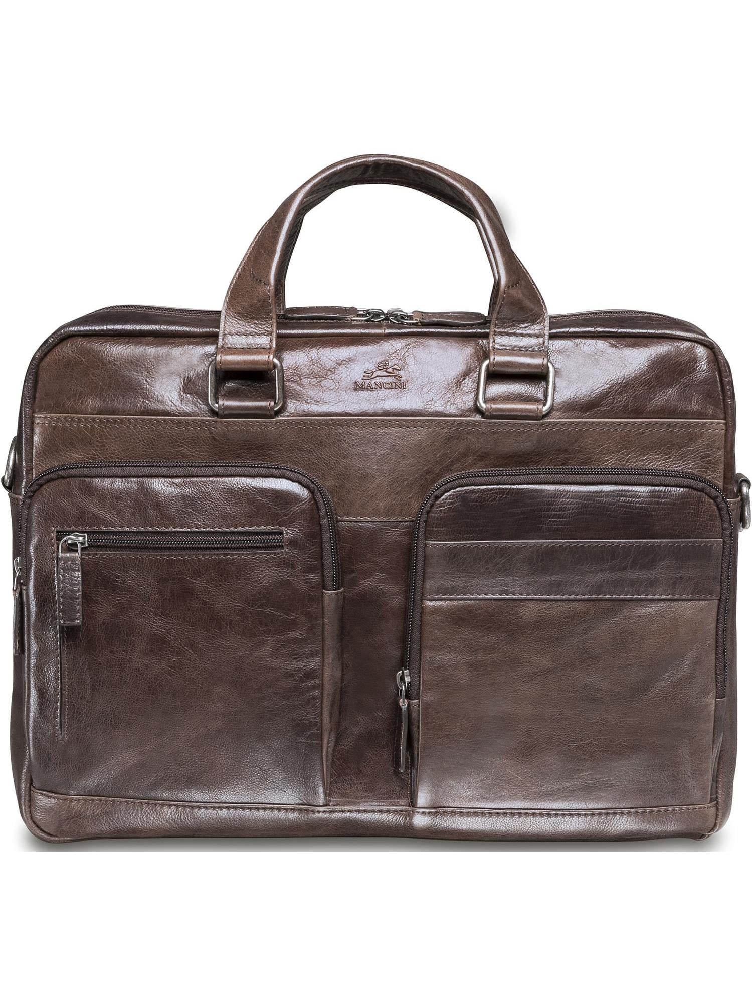 mancini leather briefcase