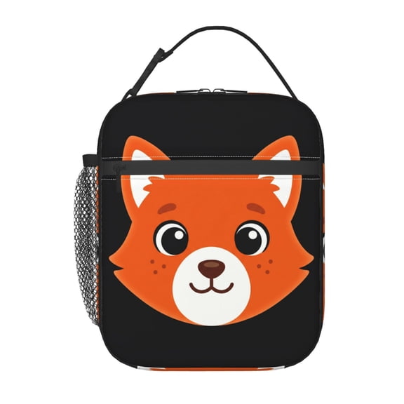 Fox Lunch Bag Insulated Leakproof Thermal Reusable Lunch Box With Buckle Handle Side Pocket For Work Office Commuting Picnic Travel