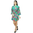 thumbnail image 2 of Bimba Short Vintage Style Cotton Robe Bride Getting Ready Bridesmaid Coverup Gift, 2 of 3