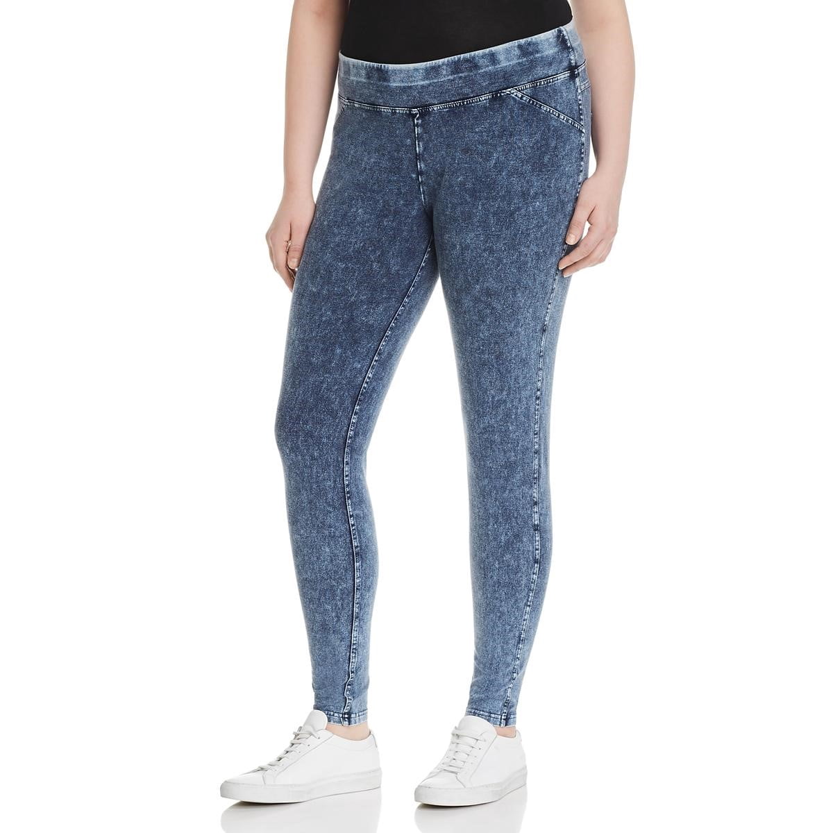 Andrew Marc Womens Plus Denim Print 